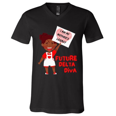 Future Delta Diva Black Sorority 1913 V-Neck T-Shirt