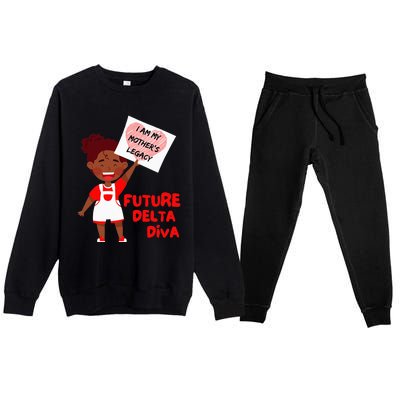 Future Delta Diva Black Sorority 1913 Premium Crewneck Sweatsuit Set