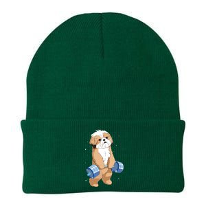 Funny Dog Deadlift Shih Tzu Knit Cap Winter Beanie