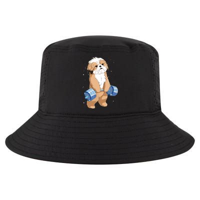 Funny Dog Deadlift Shih Tzu Cool Comfort Performance Bucket Hat