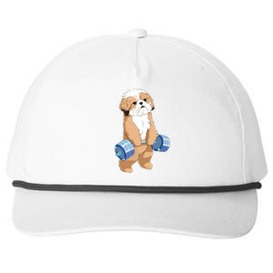 Funny Dog Deadlift Shih Tzu Snapback Five-Panel Rope Hat