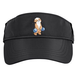 Funny Dog Deadlift Shih Tzu Adult Drive Performance Visor