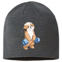 Funny Dog Deadlift Shih Tzu Sustainable Beanie