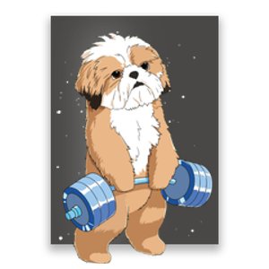 Funny Dog Deadlift Shih Tzu Poster