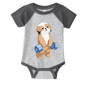 Funny Dog Deadlift Shih Tzu Infant Baby Jersey Bodysuit