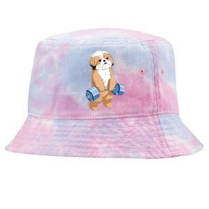 Funny Dog Deadlift Shih Tzu Tie-Dyed Bucket Hat