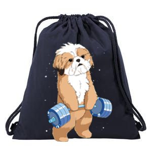 Funny Dog Deadlift Shih Tzu Drawstring Bag