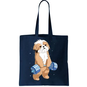 Funny Dog Deadlift Shih Tzu Tote Bag