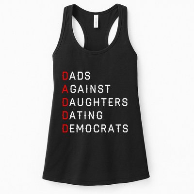 Funny Daddd Dads Against Daughters Dating Democrats Womens Tank Top