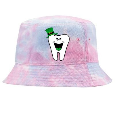 Funny Dentist Dental Tooth Shamrock St Patrick Day Gift Tie-Dyed Bucket Hat