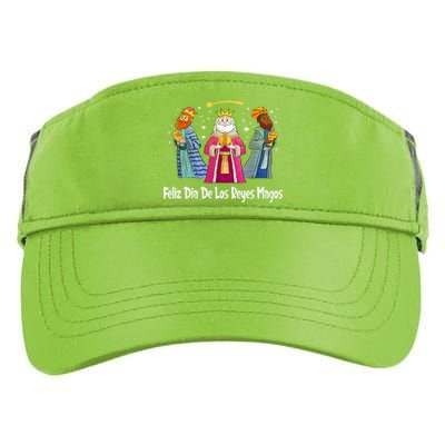 Feliz Dia De Reyes Day Wise Three Kings Tee Happy Epiphany Adult Drive Performance Visor