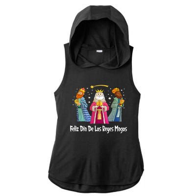 Feliz Dia De Reyes Day Wise Three Kings Tee Happy Epiphany Ladies PosiCharge Tri-Blend Wicking Draft Hoodie Tank