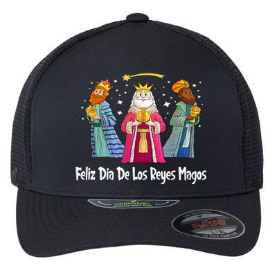 Feliz Dia De Reyes Day Wise Three Kings Tee Happy Epiphany Flexfit Unipanel Trucker Cap