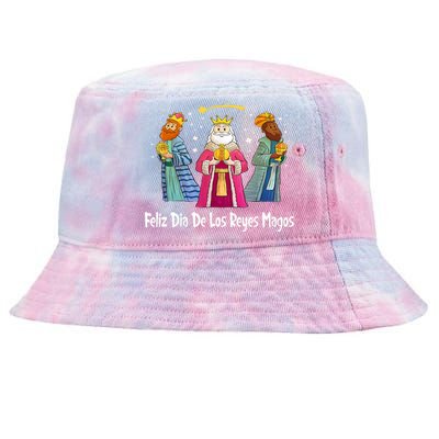 Feliz Dia De Reyes Day Wise Three Kings Tee Happy Epiphany Tie-Dyed Bucket Hat