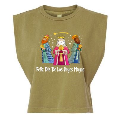 Feliz Dia De Reyes Day Wise Three Kings Tee Happy Epiphany Garment-Dyed Women's Muscle Tee