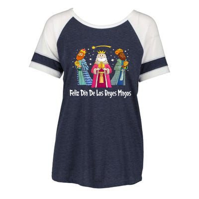 Feliz Dia De Reyes Day Wise Three Kings Tee Happy Epiphany Enza Ladies Jersey Colorblock Tee