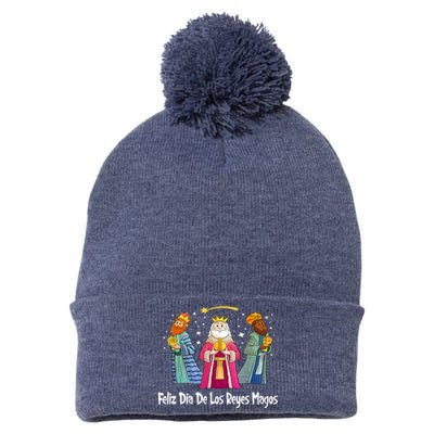 Feliz Dia De Reyes Day Wise Three Kings Tee Happy Epiphany Pom Pom 12in Knit Beanie