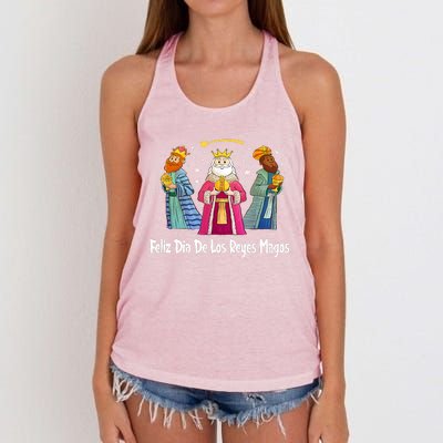 Feliz Dia De Reyes Day Wise Three Kings Tee Happy Epiphany Women's Knotted Racerback Tank