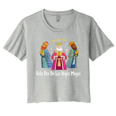 Feliz Dia De Reyes Day Wise Three Kings Tee Happy Epiphany Women's Crop Top Tee