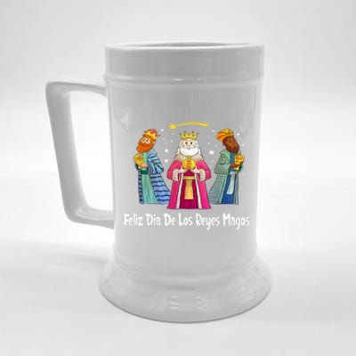 Feliz Dia De Reyes Day Wise Three Kings Tee Happy Epiphany Beer Stein