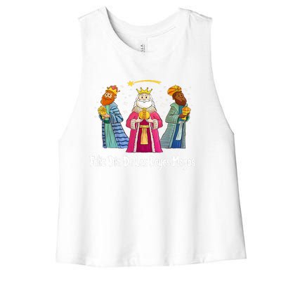 Feliz Dia De Reyes Day Wise Three Kings Tee Happy Epiphany Women's Racerback Cropped Tank