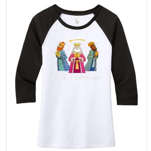 Feliz Dia De Reyes Day Wise Three Kings Tee Happy Epiphany Women's Tri-Blend 3/4-Sleeve Raglan Shirt