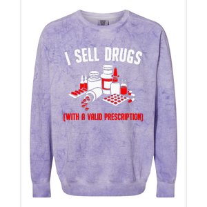 Funny Drug Design Pharmacist Wo Pharmacy Technician Colorblast Crewneck Sweatshirt