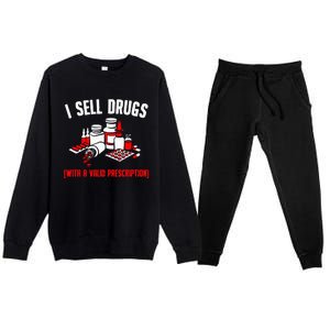 Funny Drug Design Pharmacist Wo Pharmacy Technician Premium Crewneck Sweatsuit Set