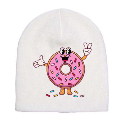 Funny Donu Donut Sprinkles Short Acrylic Beanie