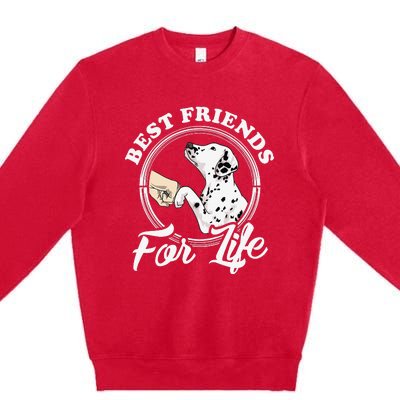 Funny Dalmatian Design Best Friends Dalmation Lovers Premium Crewneck Sweatshirt