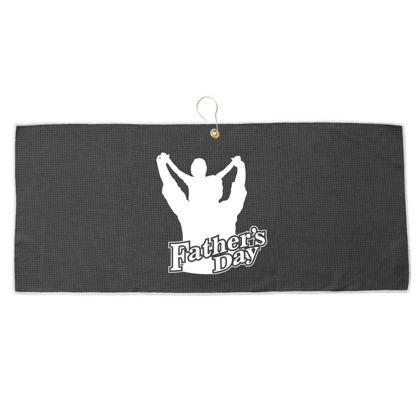 Father's Day Dad And Son Large Microfiber Waffle Golf Towel