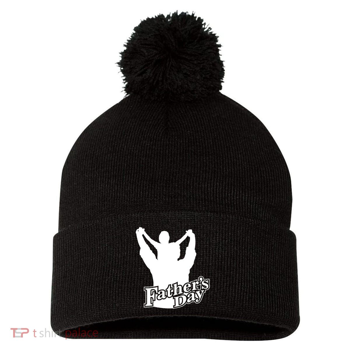 Father's Day Dad And Son Pom Pom 12in Knit Beanie