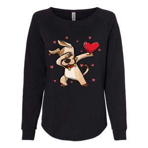 Funny Dabbing Dog Heart Valentine's Day Gifts Womens California Wash Sweatshirt