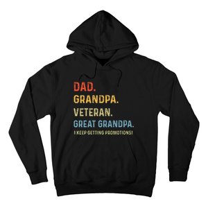 Fathers Day Dad Grandpa Veteran Great Grandpa Hoodie