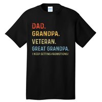 Fathers Day Dad Grandpa Veteran Great Grandpa Tall T-Shirt