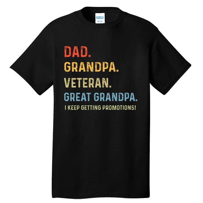 Fathers Day Dad Grandpa Veteran Great Grandpa Tall T-Shirt