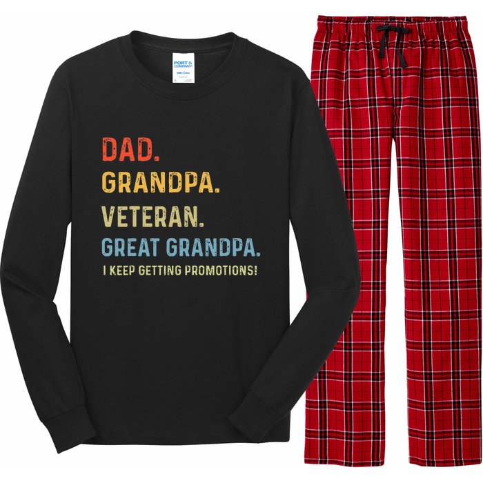 Fathers Day Dad Grandpa Veteran Great Grandpa Long Sleeve Pajama Set