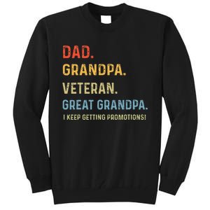 Fathers Day Dad Grandpa Veteran Great Grandpa Tall Sweatshirt