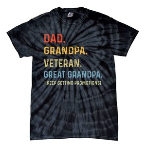 Fathers Day Dad Grandpa Veteran Great Grandpa Tie-Dye T-Shirt