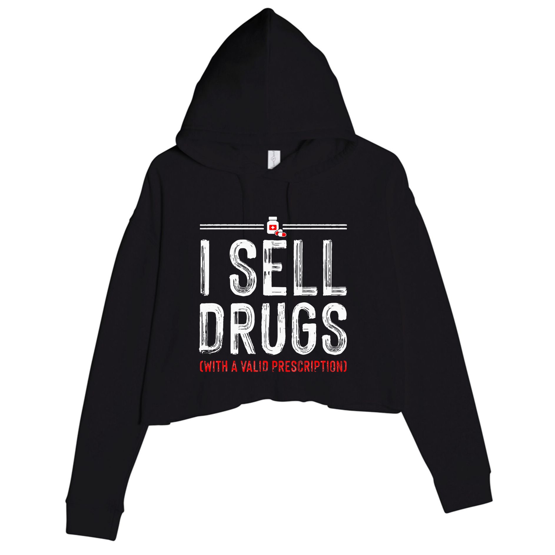 Funny Drug Design Pharmacist Pharmacy Technician Crop Fleece Hoodie