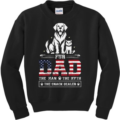 Fur Dad Dog And Cat Lovers FatherS Day Design Kids Sweatshirt