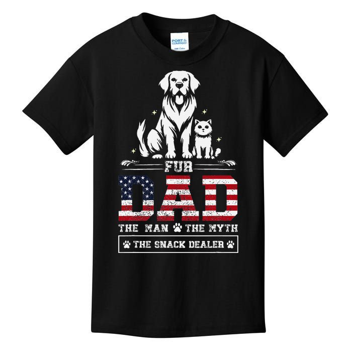 Fur Dad Dog And Cat Lovers FatherS Day Design Kids T-Shirt