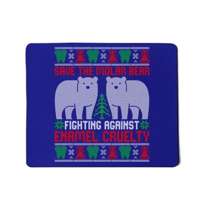 Funny Dental Dentist Save The Molar Bear Ugly Christmas Gift Mousepad