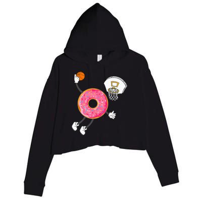funny Dunking Donut Hole Food Champ Crop Fleece Hoodie