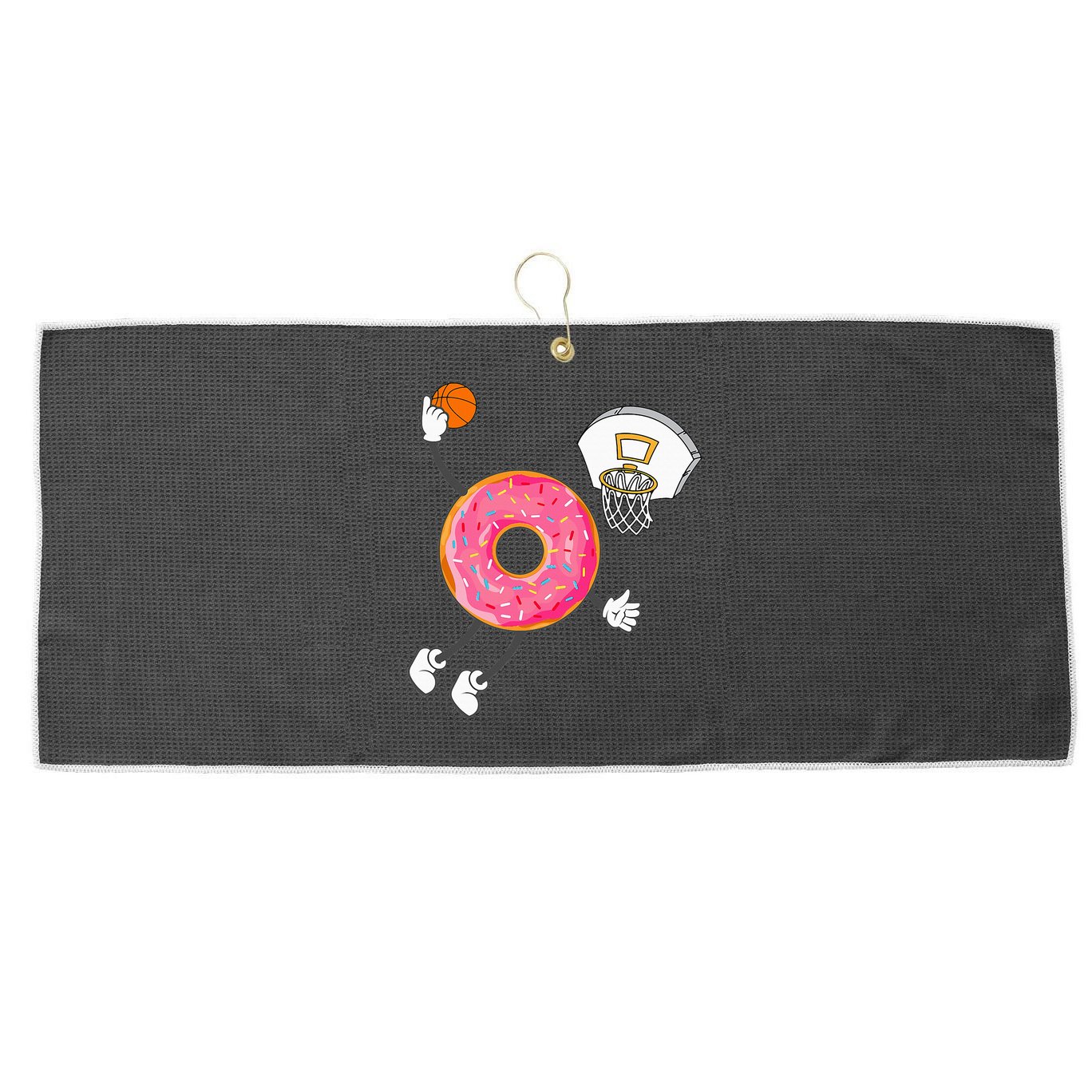 funny Dunking Donut Hole Food Champ Large Microfiber Waffle Golf Towel