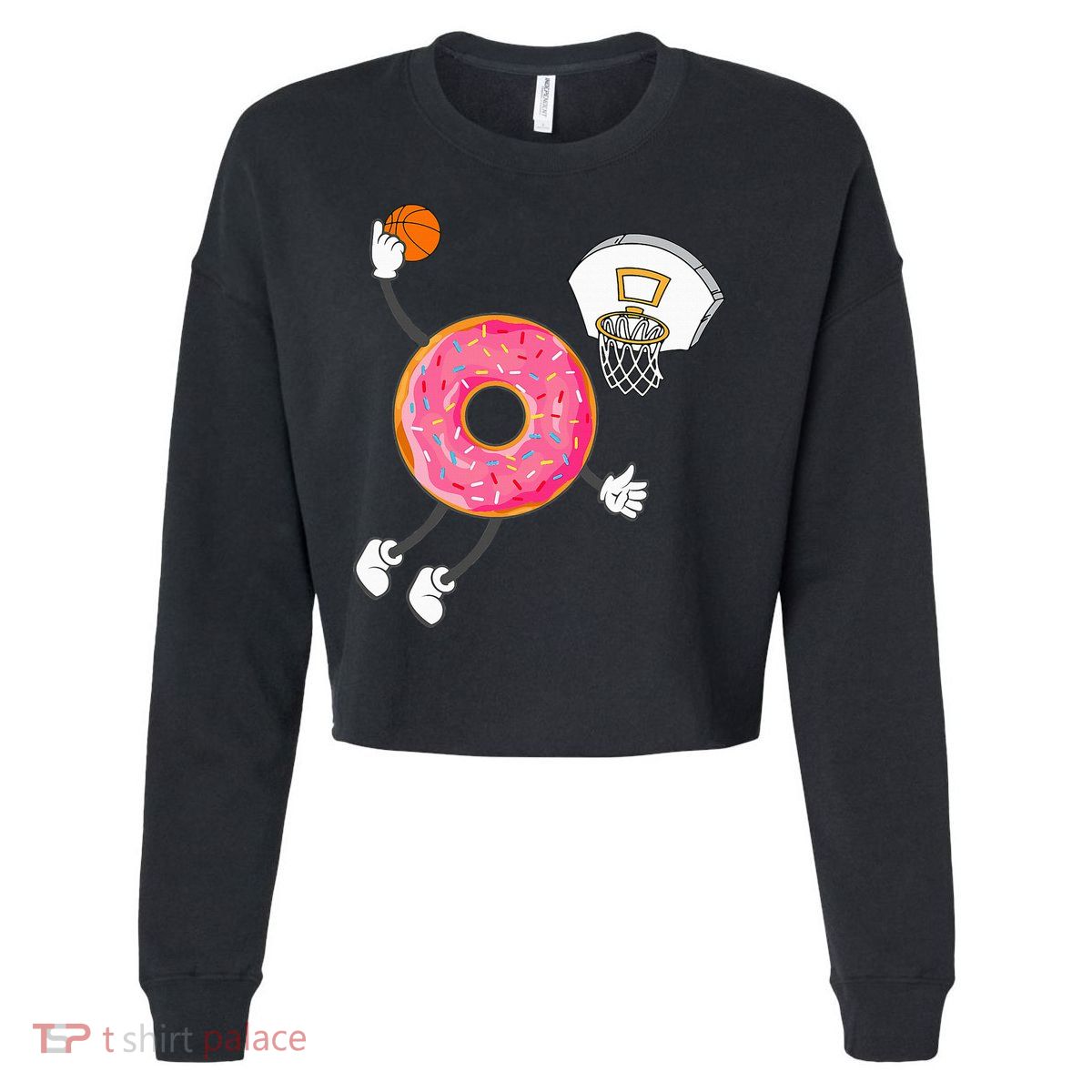 funny Dunking Donut Hole Food Champ Cropped Pullover Crew