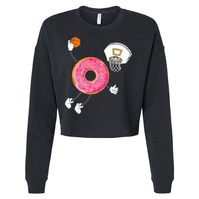 funny Dunking Donut Hole Food Champ Cropped Pullover Crew