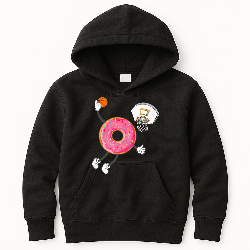 funny Dunking Donut Hole Food Champ Kids Hoodie