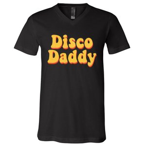 Funny Disco Daddy Halloween Costume Groovy 70s 80s V-Neck T-Shirt