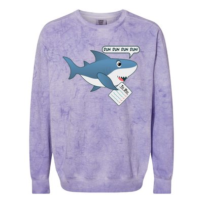 Funny Dun Dun To Do List Shark Colorblast Crewneck Sweatshirt